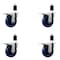 Service Caster 4'' Solid Poly Swivel 1-1/2'' Expanding Stem Caster Set Total Lock Brake, 4PK SCC-EXTTL20S414-SPUS-112-4 - alternate 1